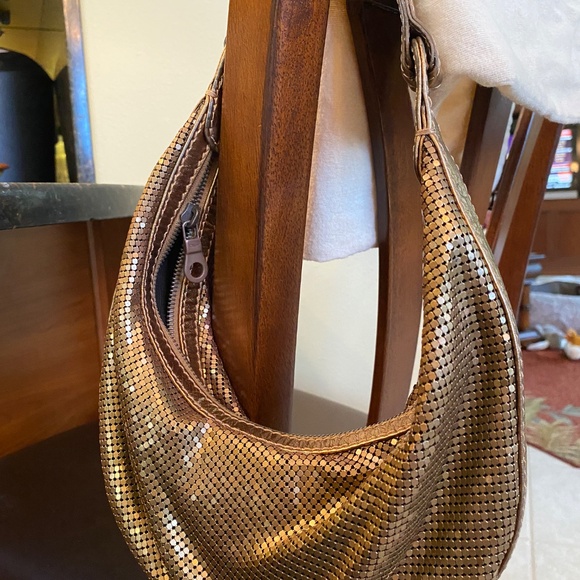 CHLOÉ Bronze Chainmail Shoulder Bag w/ Leather Trim - Picture 5 of 6